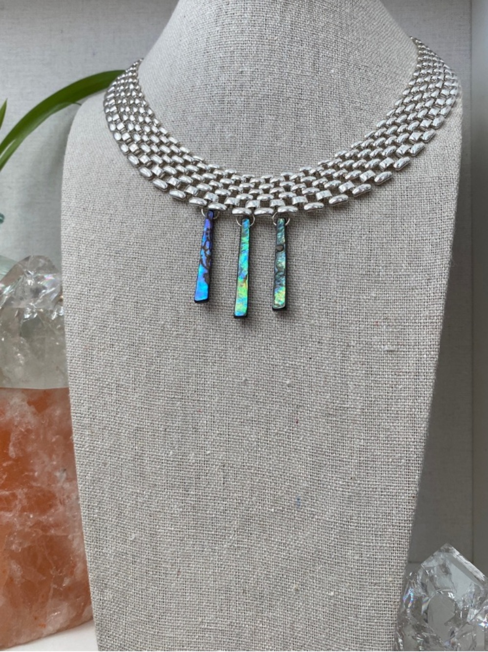 Vintage necklace with abalone shell accents